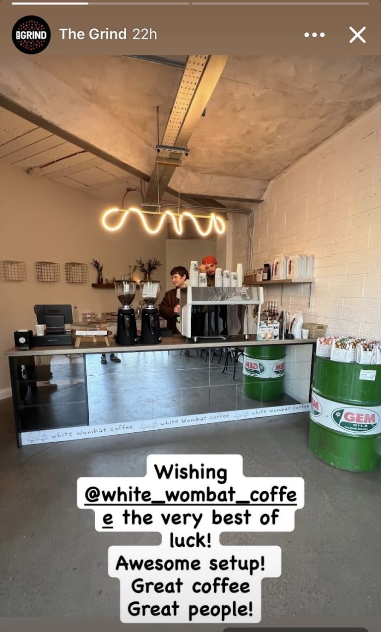 White wombat coffee